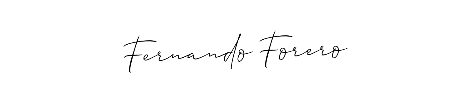 Make a beautiful signature design for name Fernando Forero. With this signature (Allison_Script) style, you can create a handwritten signature for free. Fernando Forero signature style 2 images and pictures png