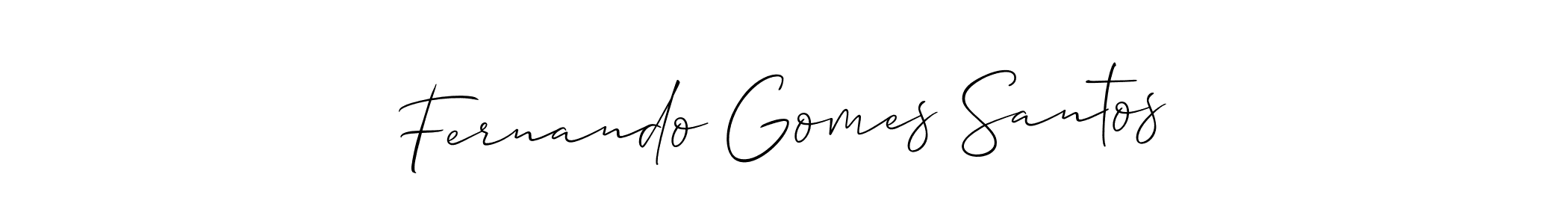 This is the best signature style for the Fernando Gomes Santos name. Also you like these signature font (Allison_Script). Mix name signature. Fernando Gomes Santos signature style 2 images and pictures png