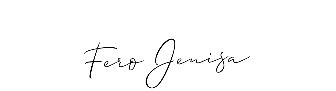 The best way (Allison_Script) to make a short signature is to pick only two or three words in your name. The name Fero Jenisa include a total of six letters. For converting this name. Fero Jenisa signature style 2 images and pictures png