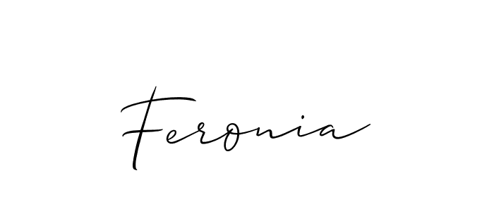Use a signature maker to create a handwritten signature online. With this signature software, you can design (Allison_Script) your own signature for name Feronia. Feronia signature style 2 images and pictures png
