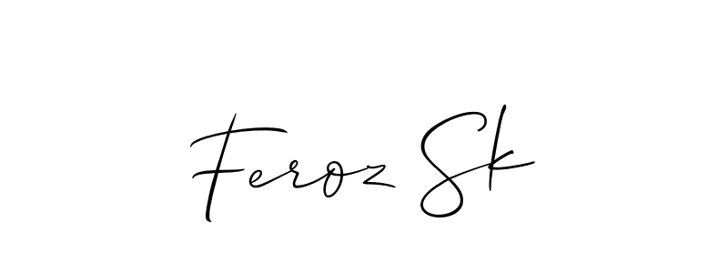 The best way (Allison_Script) to make a short signature is to pick only two or three words in your name. The name Feroz Sk include a total of six letters. For converting this name. Feroz Sk signature style 2 images and pictures png