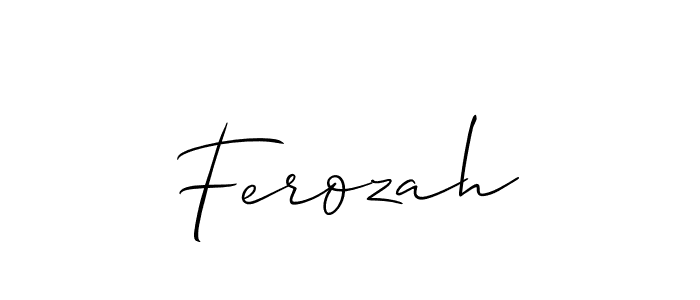 It looks lik you need a new signature style for name Ferozah. Design unique handwritten (Allison_Script) signature with our free signature maker in just a few clicks. Ferozah signature style 2 images and pictures png