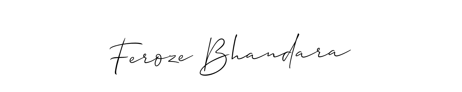 Use a signature maker to create a handwritten signature online. With this signature software, you can design (Allison_Script) your own signature for name Feroze Bhandara. Feroze Bhandara signature style 2 images and pictures png