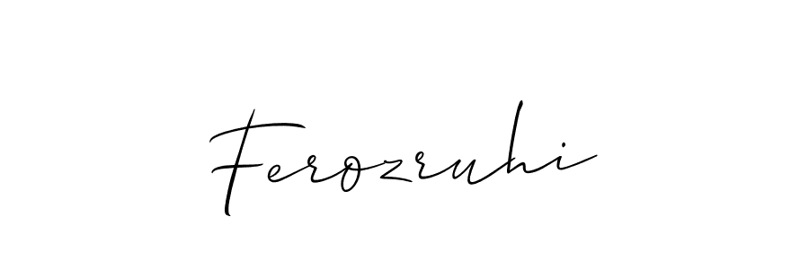 Create a beautiful signature design for name Ferozruhi. With this signature (Allison_Script) fonts, you can make a handwritten signature for free. Ferozruhi signature style 2 images and pictures png