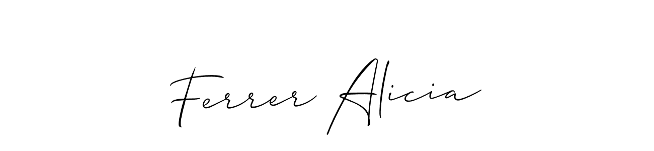 You should practise on your own different ways (Allison_Script) to write your name (Ferrer Alicia) in signature. don't let someone else do it for you. Ferrer Alicia signature style 2 images and pictures png