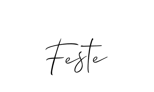 The best way (Allison_Script) to make a short signature is to pick only two or three words in your name. The name Feste include a total of six letters. For converting this name. Feste signature style 2 images and pictures png