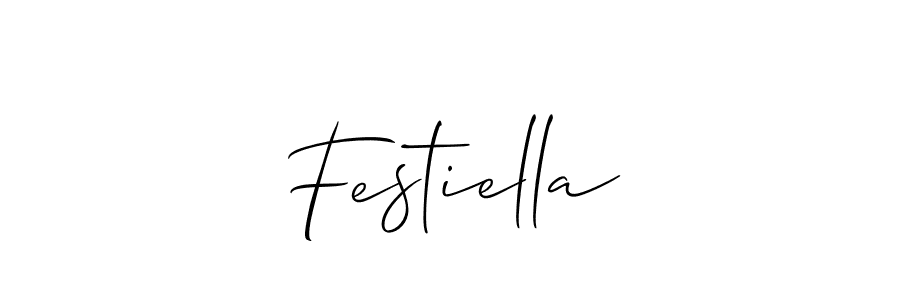 Make a beautiful signature design for name Festiella. With this signature (Allison_Script) style, you can create a handwritten signature for free. Festiella signature style 2 images and pictures png