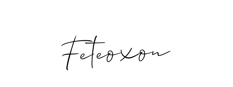 Allison_Script is a professional signature style that is perfect for those who want to add a touch of class to their signature. It is also a great choice for those who want to make their signature more unique. Get Feteoxon name to fancy signature for free. Feteoxon signature style 2 images and pictures png