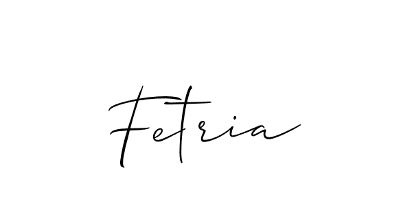 Create a beautiful signature design for name Fetria. With this signature (Allison_Script) fonts, you can make a handwritten signature for free. Fetria signature style 2 images and pictures png