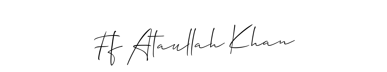 Make a short Ff Ataullah Khan signature style. Manage your documents anywhere anytime using Allison_Script. Create and add eSignatures, submit forms, share and send files easily. Ff Ataullah Khan signature style 2 images and pictures png