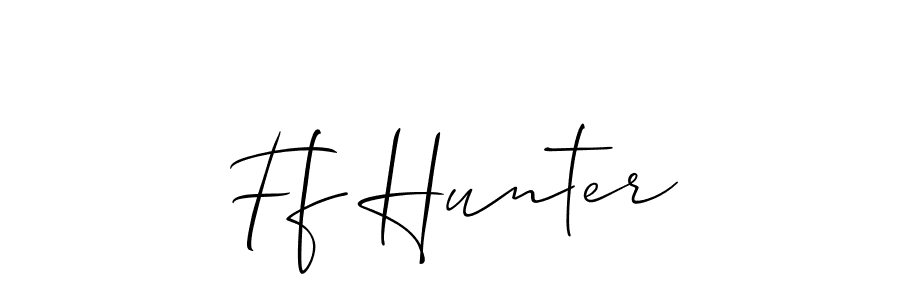 Ff Hunter stylish signature style. Best Handwritten Sign (Allison_Script) for my name. Handwritten Signature Collection Ideas for my name Ff Hunter. Ff Hunter signature style 2 images and pictures png