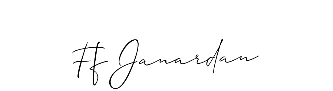 Create a beautiful signature design for name Ff Janardan. With this signature (Allison_Script) fonts, you can make a handwritten signature for free. Ff Janardan signature style 2 images and pictures png