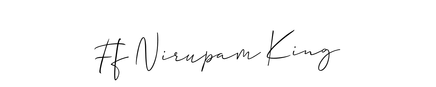 The best way (Allison_Script) to make a short signature is to pick only two or three words in your name. The name Ff Nirupam King include a total of six letters. For converting this name. Ff Nirupam King signature style 2 images and pictures png