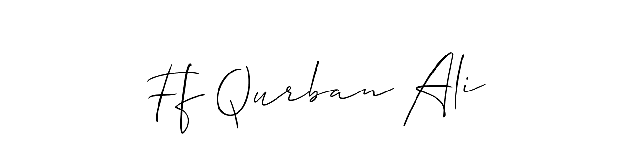 How to make Ff Qurban Ali name signature. Use Allison_Script style for creating short signs online. This is the latest handwritten sign. Ff Qurban Ali signature style 2 images and pictures png