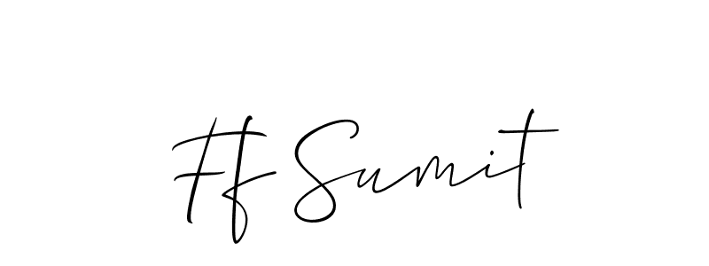 Similarly Allison_Script is the best handwritten signature design. Signature creator online .You can use it as an online autograph creator for name Ff Sumit. Ff Sumit signature style 2 images and pictures png