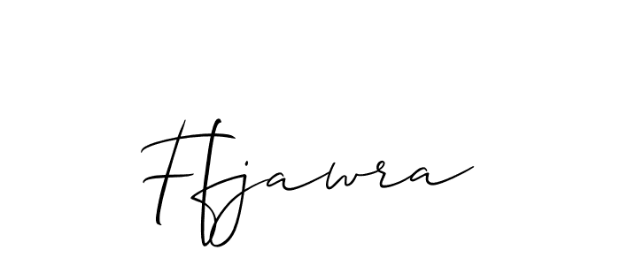 Make a beautiful signature design for name Ffjawra. With this signature (Allison_Script) style, you can create a handwritten signature for free. Ffjawra signature style 2 images and pictures png