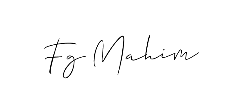How to make Fg Mahim name signature. Use Allison_Script style for creating short signs online. This is the latest handwritten sign. Fg Mahim signature style 2 images and pictures png