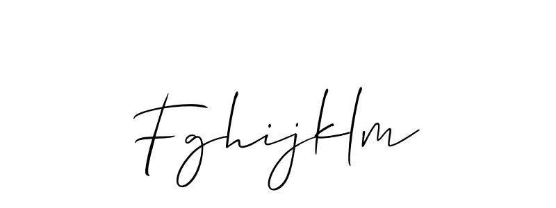 Use a signature maker to create a handwritten signature online. With this signature software, you can design (Allison_Script) your own signature for name Fghijklm. Fghijklm signature style 2 images and pictures png