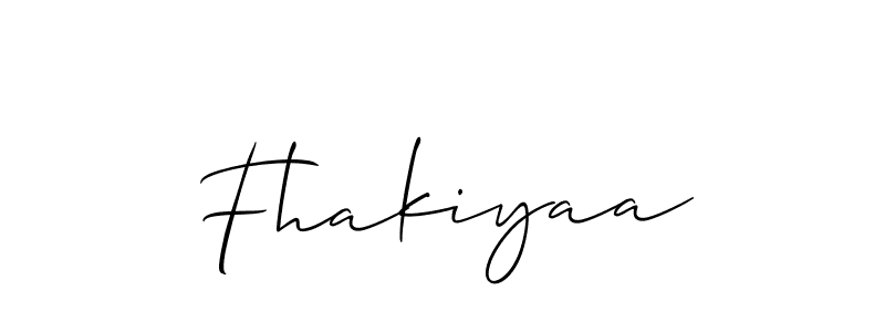 Use a signature maker to create a handwritten signature online. With this signature software, you can design (Allison_Script) your own signature for name Fhakiyaa. Fhakiyaa signature style 2 images and pictures png