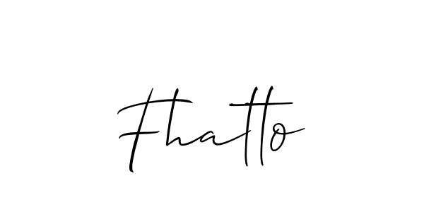 Use a signature maker to create a handwritten signature online. With this signature software, you can design (Allison_Script) your own signature for name Fhatto. Fhatto signature style 2 images and pictures png