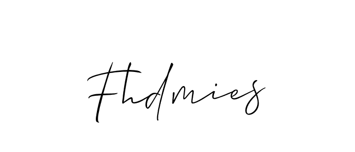Use a signature maker to create a handwritten signature online. With this signature software, you can design (Allison_Script) your own signature for name Fhdmies. Fhdmies signature style 2 images and pictures png