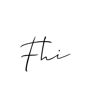 How to make Fhi signature? Allison_Script is a professional autograph style. Create handwritten signature for Fhi name. Fhi signature style 2 images and pictures png