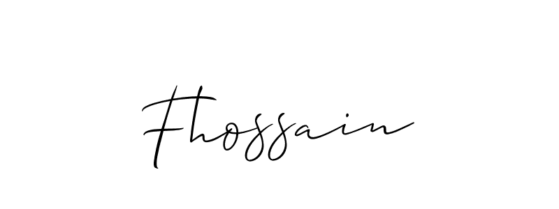 Make a beautiful signature design for name Fhossain. With this signature (Allison_Script) style, you can create a handwritten signature for free. Fhossain signature style 2 images and pictures png