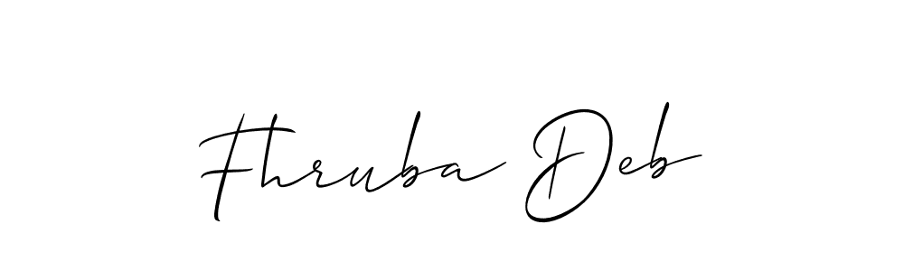 Make a beautiful signature design for name Fhruba Deb. With this signature (Allison_Script) style, you can create a handwritten signature for free. Fhruba Deb signature style 2 images and pictures png