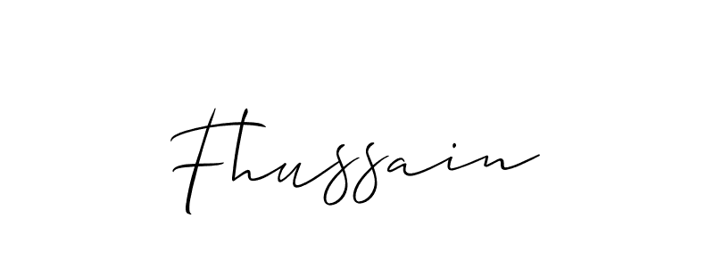 How to make Fhussain signature? Allison_Script is a professional autograph style. Create handwritten signature for Fhussain name. Fhussain signature style 2 images and pictures png