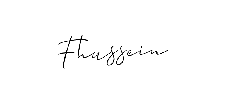 Design your own signature with our free online signature maker. With this signature software, you can create a handwritten (Allison_Script) signature for name Fhussein. Fhussein signature style 2 images and pictures png