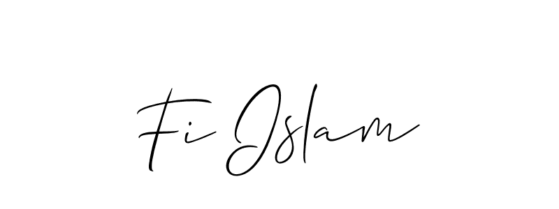Create a beautiful signature design for name Fi Islam. With this signature (Allison_Script) fonts, you can make a handwritten signature for free. Fi Islam signature style 2 images and pictures png
