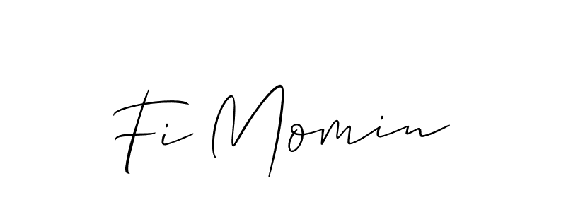 if you are searching for the best signature style for your name Fi Momin. so please give up your signature search. here we have designed multiple signature styles  using Allison_Script. Fi Momin signature style 2 images and pictures png