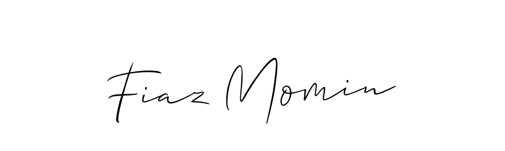 Allison_Script is a professional signature style that is perfect for those who want to add a touch of class to their signature. It is also a great choice for those who want to make their signature more unique. Get Fiaz Momin name to fancy signature for free. Fiaz Momin signature style 2 images and pictures png