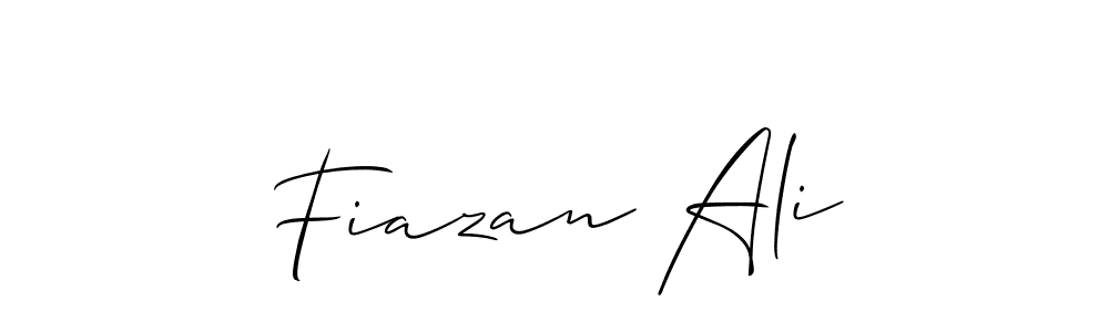 Make a beautiful signature design for name Fiazan Ali. With this signature (Allison_Script) style, you can create a handwritten signature for free. Fiazan Ali signature style 2 images and pictures png