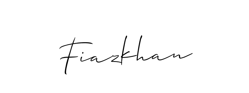 Allison_Script is a professional signature style that is perfect for those who want to add a touch of class to their signature. It is also a great choice for those who want to make their signature more unique. Get Fiazkhan name to fancy signature for free. Fiazkhan signature style 2 images and pictures png