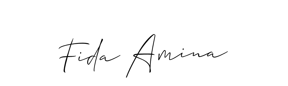 Make a beautiful signature design for name Fida Amina. With this signature (Allison_Script) style, you can create a handwritten signature for free. Fida Amina signature style 2 images and pictures png