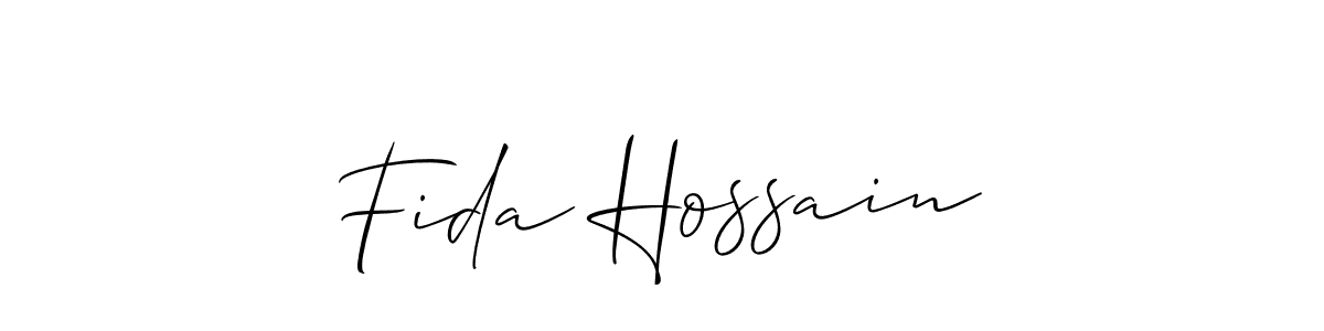 Make a beautiful signature design for name Fida Hossain. With this signature (Allison_Script) style, you can create a handwritten signature for free. Fida Hossain signature style 2 images and pictures png