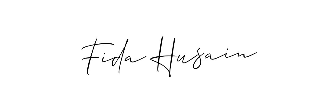 Allison_Script is a professional signature style that is perfect for those who want to add a touch of class to their signature. It is also a great choice for those who want to make their signature more unique. Get Fida Husain name to fancy signature for free. Fida Husain signature style 2 images and pictures png