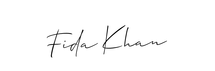 Use a signature maker to create a handwritten signature online. With this signature software, you can design (Allison_Script) your own signature for name Fida Khan. Fida Khan signature style 2 images and pictures png