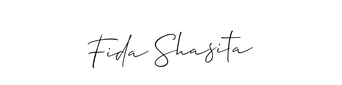 You should practise on your own different ways (Allison_Script) to write your name (Fida Shasita) in signature. don't let someone else do it for you. Fida Shasita signature style 2 images and pictures png