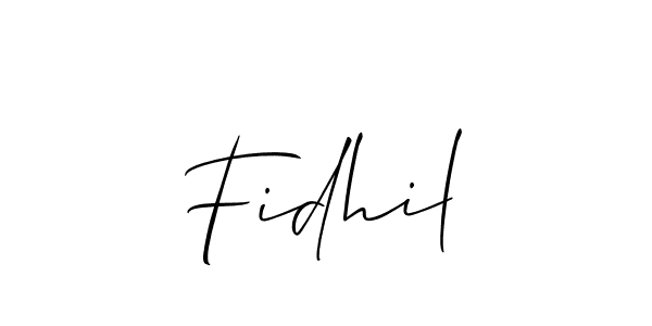 Similarly Allison_Script is the best handwritten signature design. Signature creator online .You can use it as an online autograph creator for name Fidhil. Fidhil signature style 2 images and pictures png