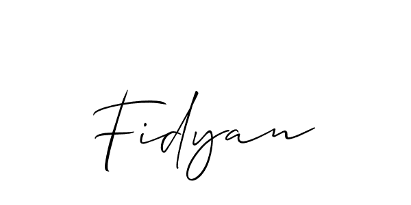 How to make Fidyan name signature. Use Allison_Script style for creating short signs online. This is the latest handwritten sign. Fidyan signature style 2 images and pictures png