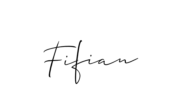 Create a beautiful signature design for name Fifian. With this signature (Allison_Script) fonts, you can make a handwritten signature for free. Fifian signature style 2 images and pictures png