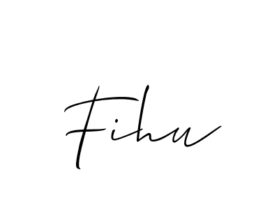 Allison_Script is a professional signature style that is perfect for those who want to add a touch of class to their signature. It is also a great choice for those who want to make their signature more unique. Get Fihu name to fancy signature for free. Fihu signature style 2 images and pictures png
