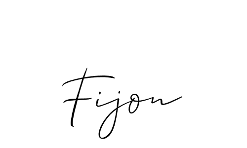 Make a beautiful signature design for name Fijon. With this signature (Allison_Script) style, you can create a handwritten signature for free. Fijon signature style 2 images and pictures png
