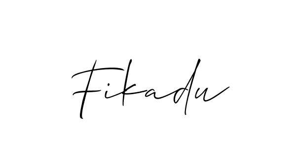 Allison_Script is a professional signature style that is perfect for those who want to add a touch of class to their signature. It is also a great choice for those who want to make their signature more unique. Get Fikadu name to fancy signature for free. Fikadu signature style 2 images and pictures png