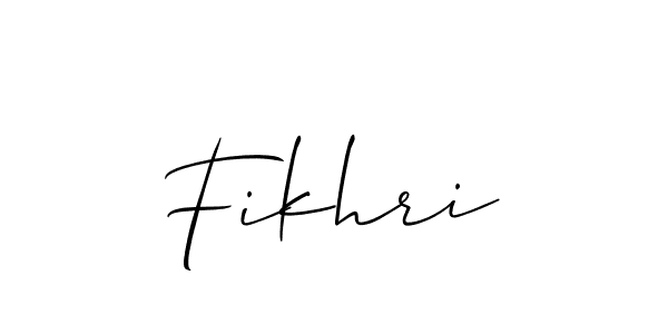 How to make Fikhri signature? Allison_Script is a professional autograph style. Create handwritten signature for Fikhri name. Fikhri signature style 2 images and pictures png