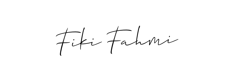 Make a beautiful signature design for name Fiki Fahmi. With this signature (Allison_Script) style, you can create a handwritten signature for free. Fiki Fahmi signature style 2 images and pictures png