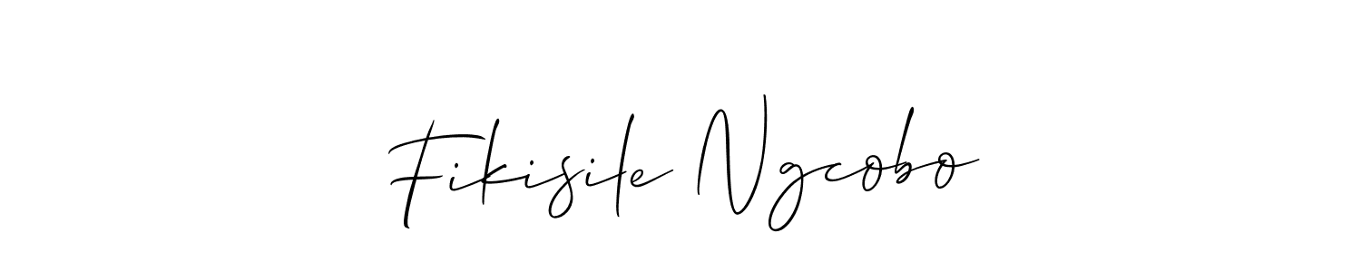 The best way (Allison_Script) to make a short signature is to pick only two or three words in your name. The name Fikisile Ngcobo include a total of six letters. For converting this name. Fikisile Ngcobo signature style 2 images and pictures png