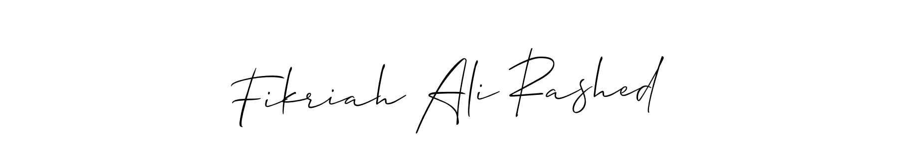 How to make Fikriah Ali Rashed name signature. Use Allison_Script style for creating short signs online. This is the latest handwritten sign. Fikriah Ali Rashed signature style 2 images and pictures png